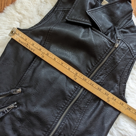 Noisy MAY faux leather moto biker jacket vest black women's xs - Picture 11 of 16